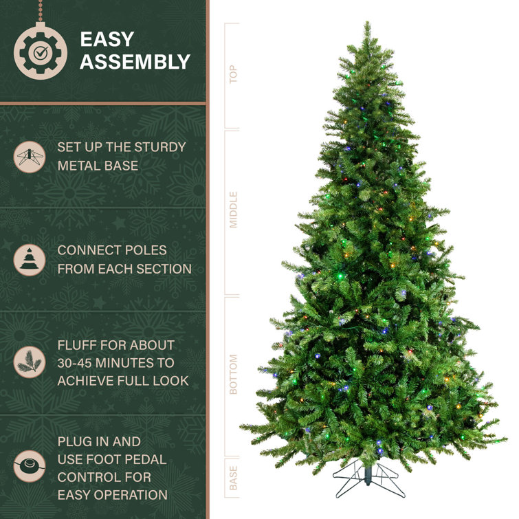 Fraser Hill Farm 7.5 Ft. Prelit Noel Pine Artificial Christmas Tree with Dual Multicolor Warm White Color ChangingLED Lights Reviews AllModern